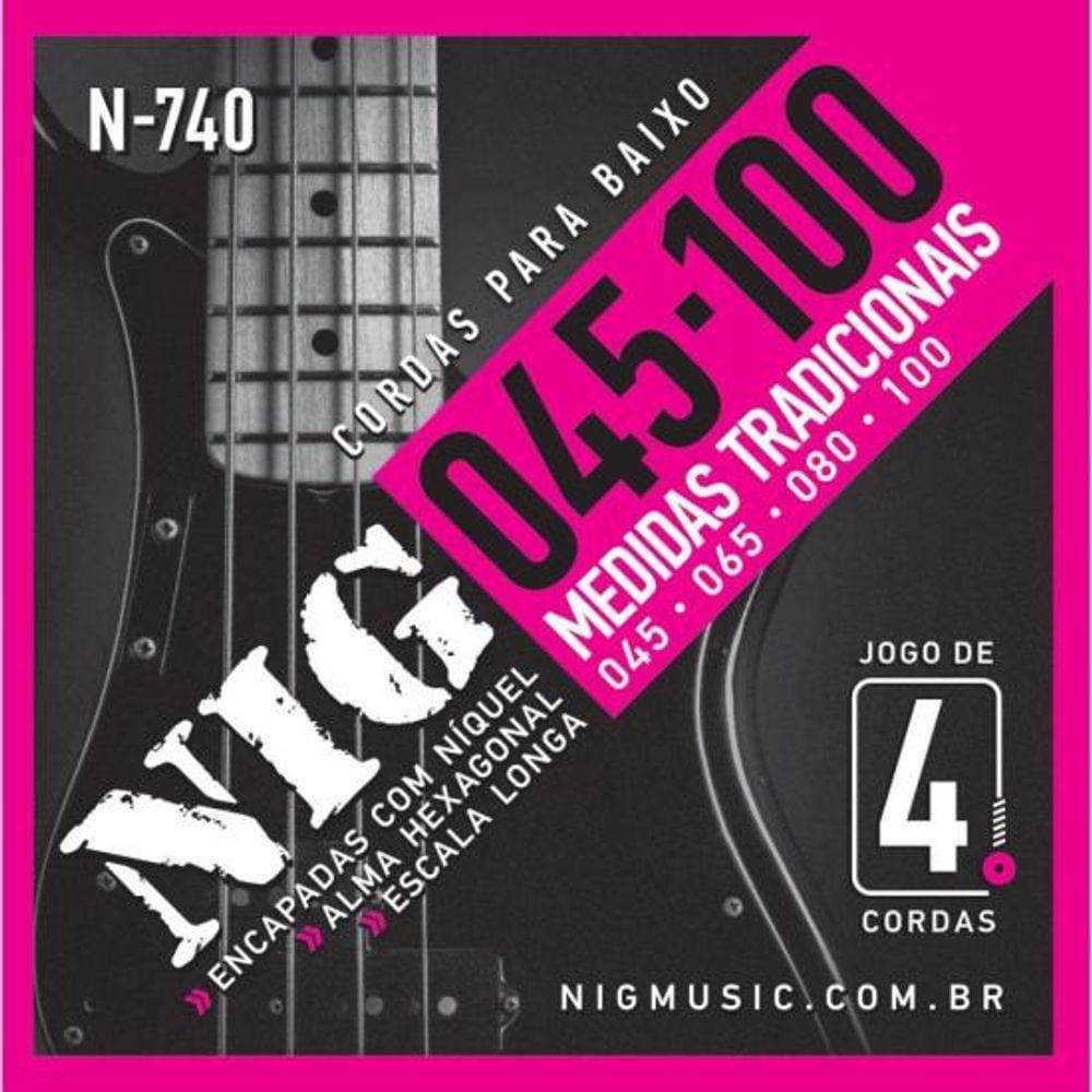 Encordoamento para Baixo 4 Cordas .045 N740 NIG