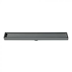 Ralo Linear Invisível 5x50cm Seca Piso Porcelanato Cinza