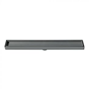 Ralo Linear Invisível 5X50Cm Seca Piso Porcelanato Cinza