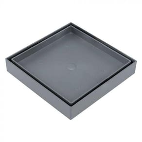 Ralo Oculto 15X15 Invisível Seca Piso Porcelanato Cinza Pvc
