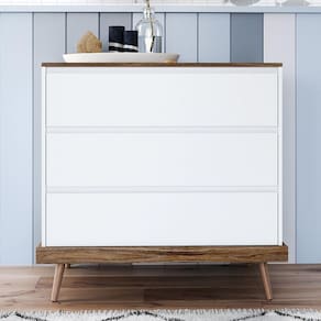 Cômoda Canção de Ninar 3 Gavetas Branco/Amêndoa