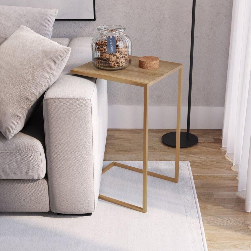 Mesa Lateral Industrial 40cm Hanover/Dourado