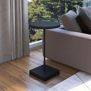 Mesa Lateral Redonda 35cm Nero/Preto