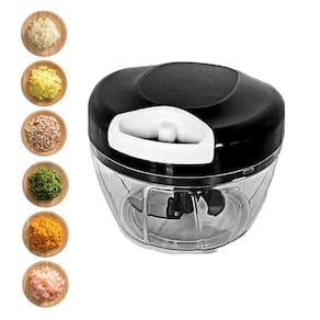 Mini Processador 500Ml Manual 3 Lâminas Inox Preto