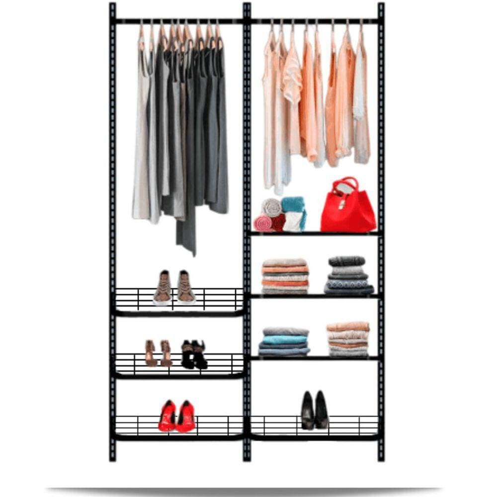 Guarda roupa closet aramado aberto armário modulado roupeiro 1,30 PT