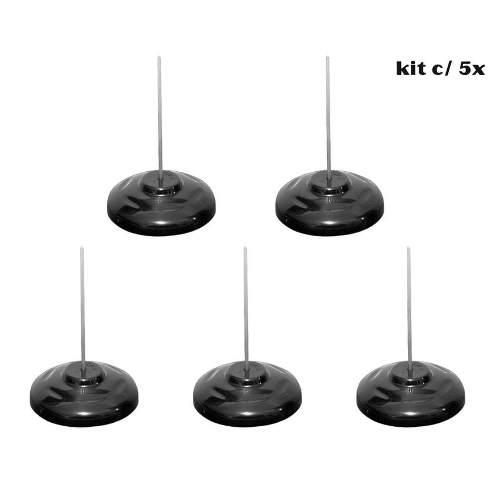 Kit 05 Espeto para Papel Comanda Preto Base Plástica - Cavia | Bilhetes | Bar | Restaurante | Comércio