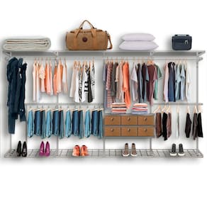 Cabideiro Arara Closet Casal Prateleira Aço Aramado - 3,70m BR