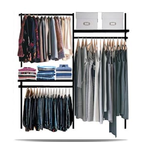 Closet arara aramado trilho parede super resistente moderno 1,90 PT
