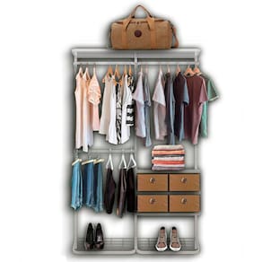 Cabideiro Arara Closet Casal Prateleira Aço Aramado - 1,30m BR