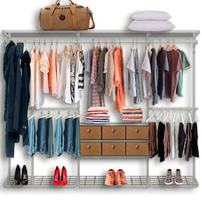 Cabideiro Arara Closet Casal Prateleira Aço Aramado - 2,50m BR