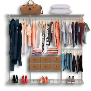 Cabideiro Arara Closet Casal Prateleira Aço Aramado - 2,20m BR