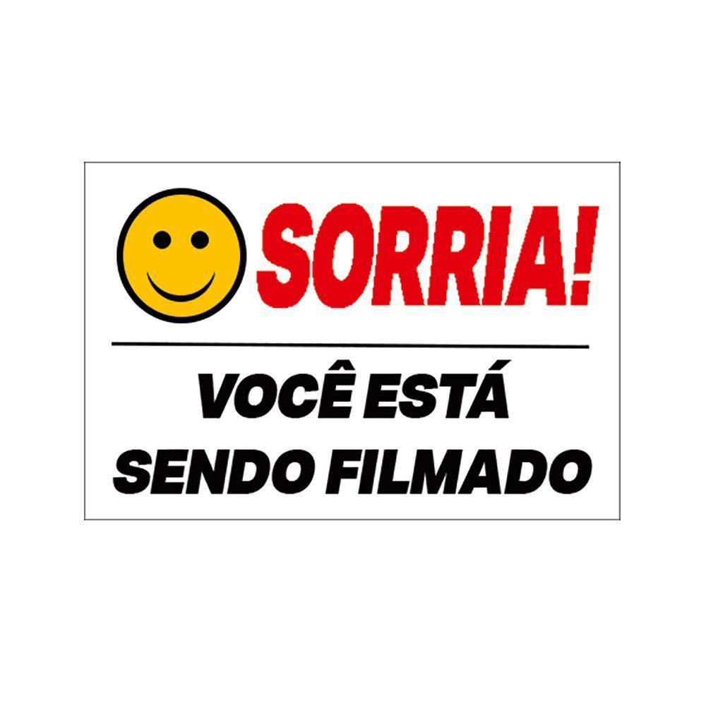 Placa de Aluminio "sorria Voce ESTA Sendo Filmado" 10X15