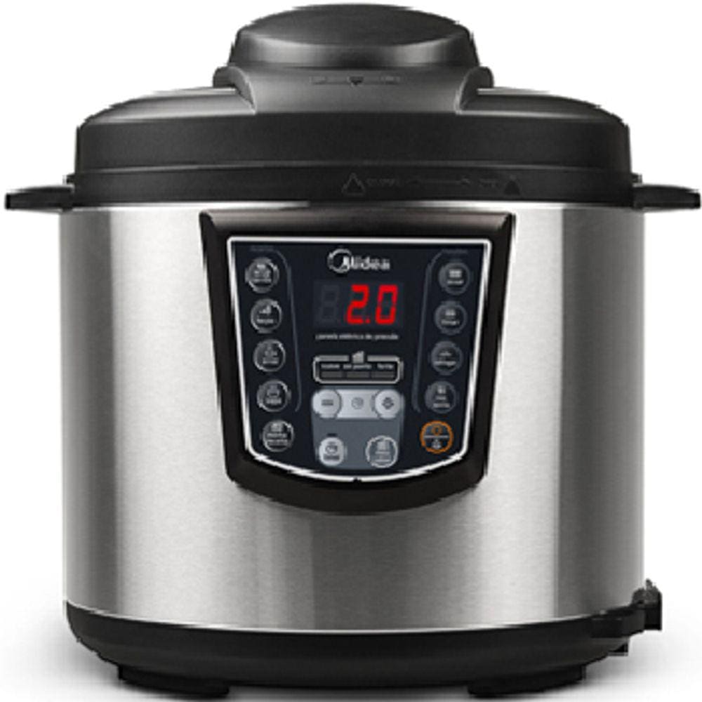 Panela Eletrica Pressao 6L Midea - PPA71 INOX/PRETO 110 VOLTS