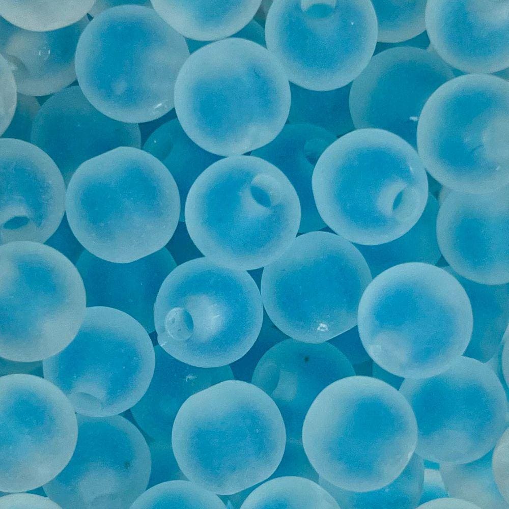 Miçanga Bolinha Fosca com Miolo Azul Contas Passante 8mm 360pçs Para Fazer Pulseira Montar Colar