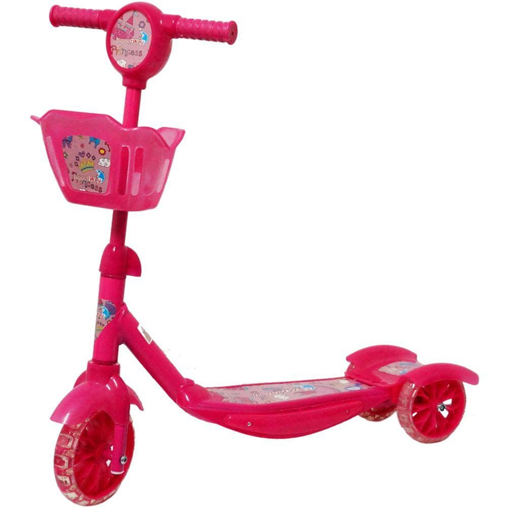 Patinete Infantil 3 Rodas Gel Musical Cesta Luzes Masculino Feminino Menino Menina Importway BW-010