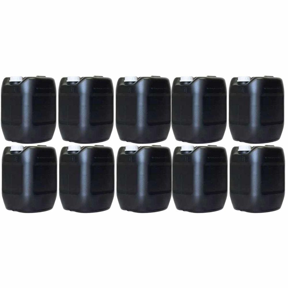 Kit 10 Galão de 20 Litros Plástico Preto Virgem com Tampa com Lacre