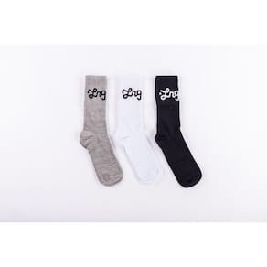 Meia LRG Script Cano Alto Masculina Kit 3 Pares - Multicolorido - 39-44