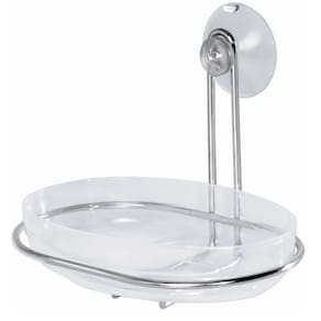 Saboneteira de Parede com Ventosa Porta Sabonete de Silicone Passerirni Aço Cromado