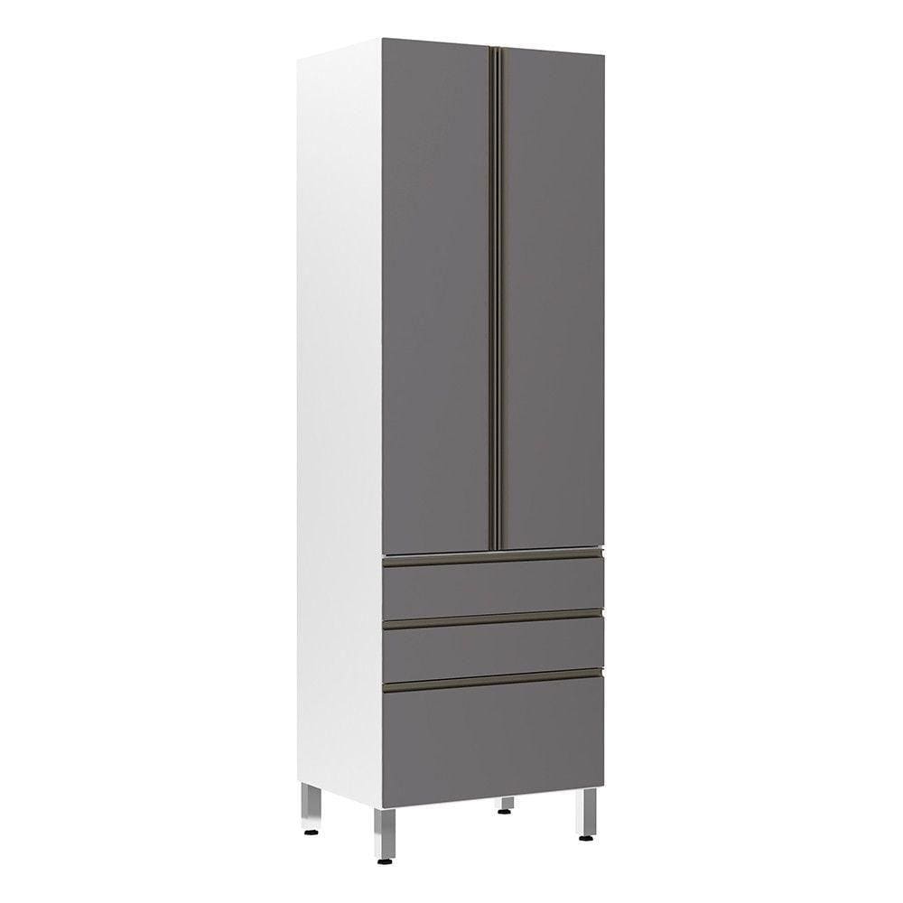 Paneleiro Torre 70Cm E Pérola Branco Com Cinza Puro