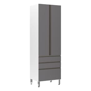 Paneleiro Torre 70Cm E Pérola Branco Com Cinza Puro