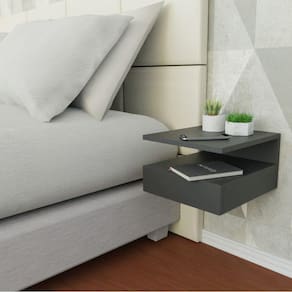 Mesa de Cabeceira Suspensa 1 Gaveta Inferior Preto