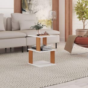 Mesa de Centro Spin360 Branco/Freijó