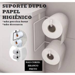 Suporte Papel Higiênico Duplo Para Caixa Acoplada Porta Papel