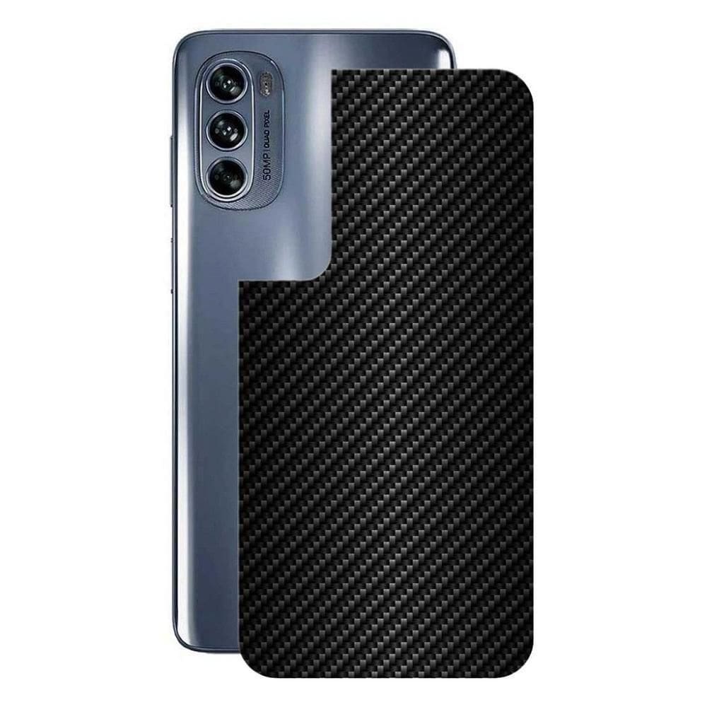 Película Para Moto G62 -Traseira Fibra Carbono Preta-Gshield