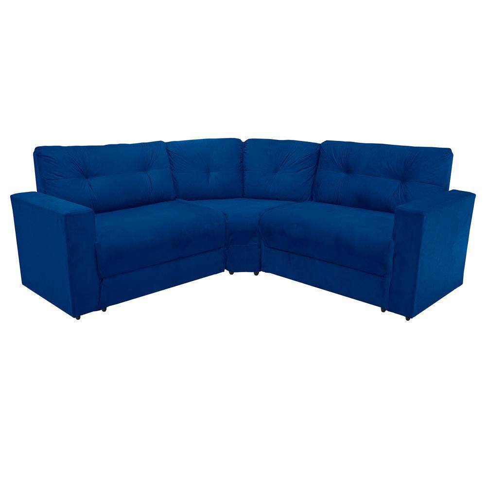 Sofa de canto golias 5 lugares 12916 azul infinito viero moveis azul