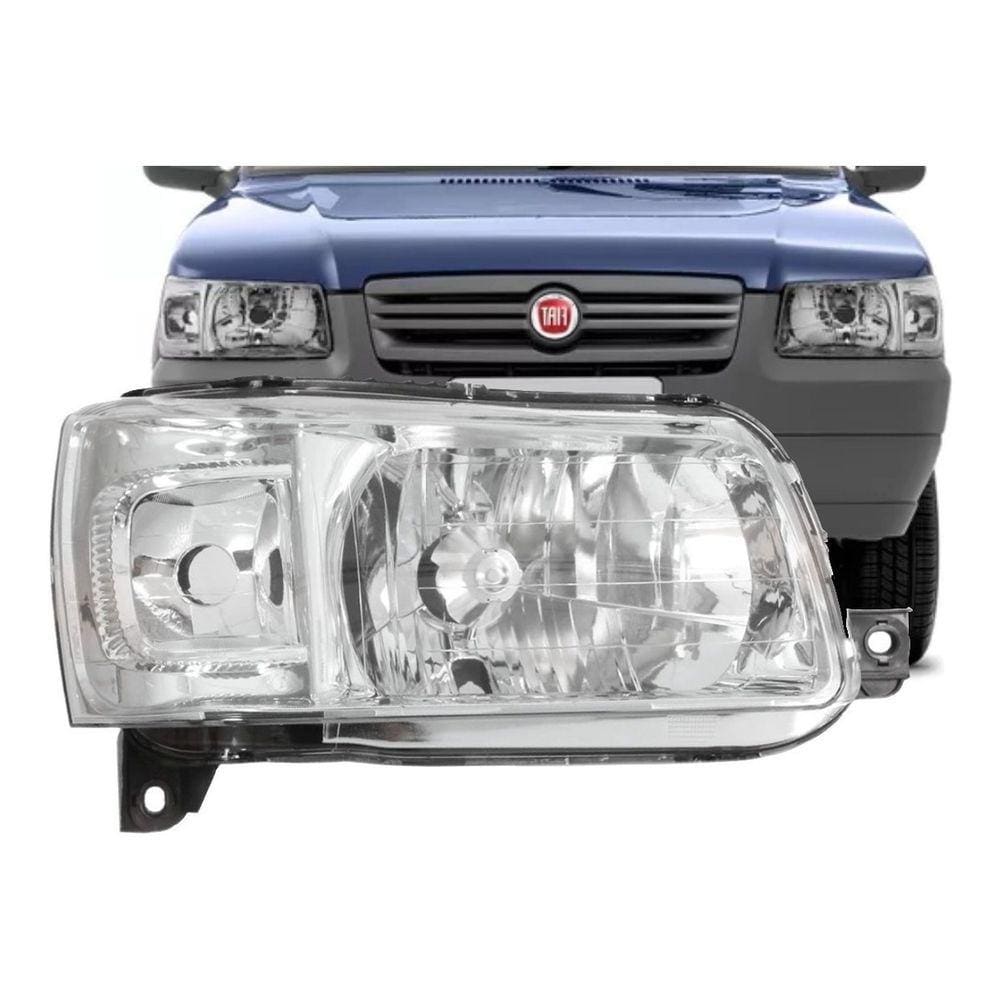 Farol Principal Dianteiro Fiat Uno Mille Fiorino Foco Simples Cromado Orgus Ff397ld