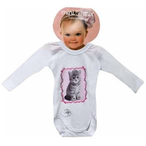 Body Manga Longa Mini Mix Gatinha Gbaby - G