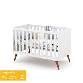 Berço Americano Que Vira Caminha Gold 100% MDF Cor Branco Soft com Eco Wood - Matic Móveis
