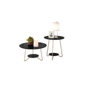 Conjunto Mesa De Centro E Apoio Liz Preto – EJ Móveis