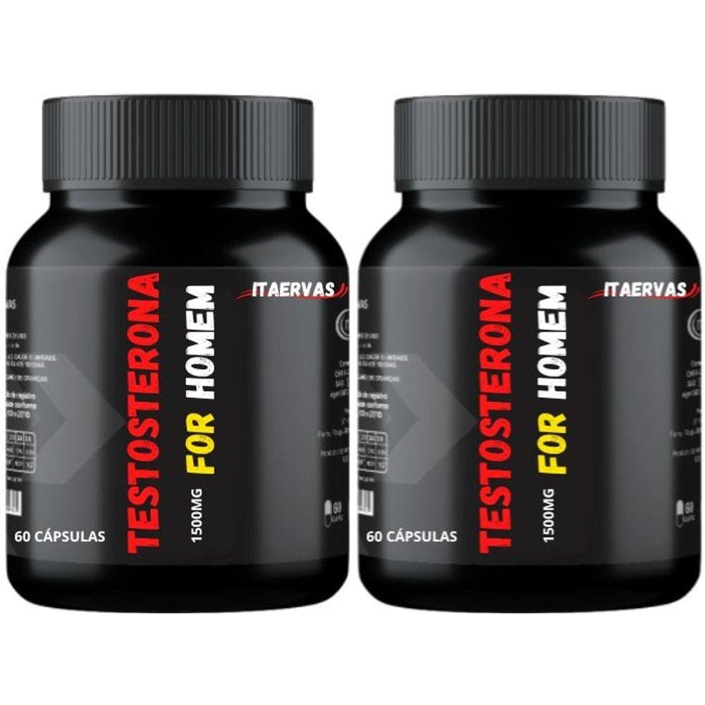 2x Testosterona FOR Homem 1500mg Massa Muscular Hipertrofia