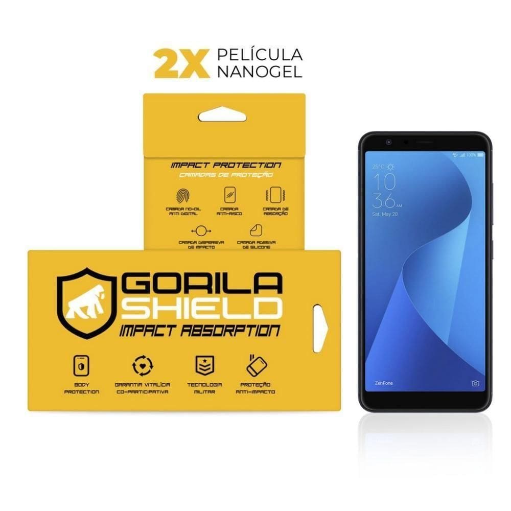 Película De Nano Gel Dupla Para Zenfone Max Plus M1 - Gorila Shield