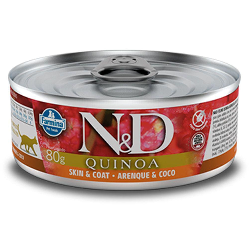 Racao Nd Gatos Quinoa Skin E Coat Arenque 0,08Kg