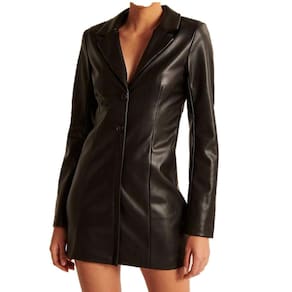Vestido De Festa Blazer Preto Vegano Abercrombie Fitch