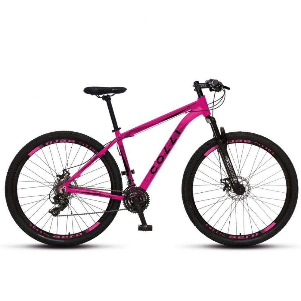 Bicicleta Colli Aro 29 Atalanta Alumínio Freio A Disco Cambio Traseiro Rosa Neon