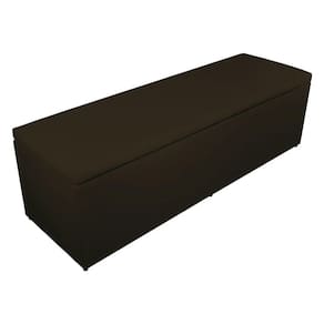 Báu Calçadeira Eva 140cm Suede Marrom - Vallisa Decor