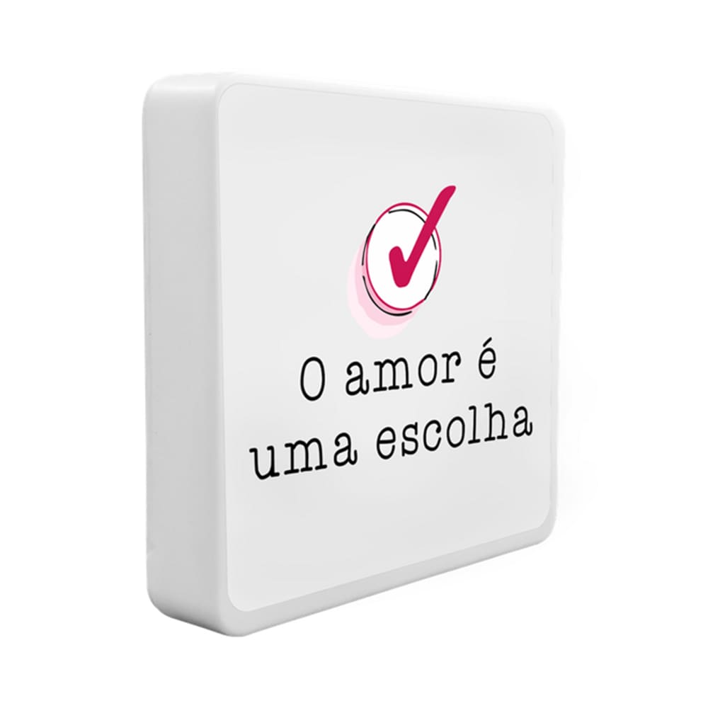 Luminária Box Slim O Amor É Uma Escolha USB