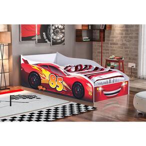 Cama Solteiro Carro Drift 88x188cm Com Colchão D20 - Vermelho / Vermelho -  Rpm Móveis