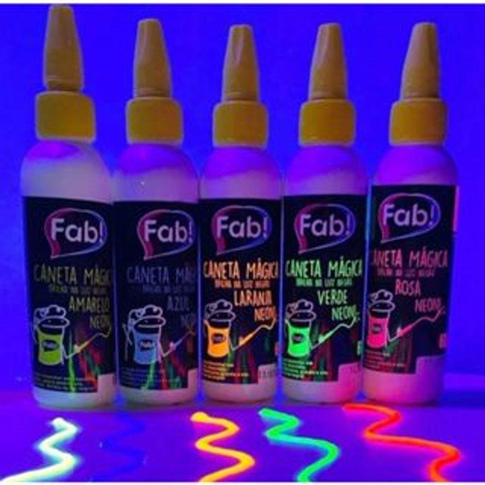 Kit 5 Canetas Mágica Alimentícia Fab! 60g (5 Cores)