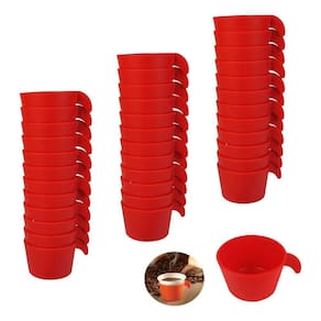 Conjunto Copete 36 Porta Copos Descartável Cantinho Café Plástico Vermelho - AMZ