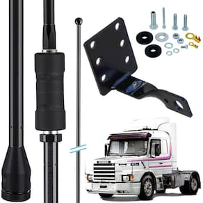 Antena Px Mini Argentina Black 200w 1,08m Scania 112 113 H Parafusos Anti Furto