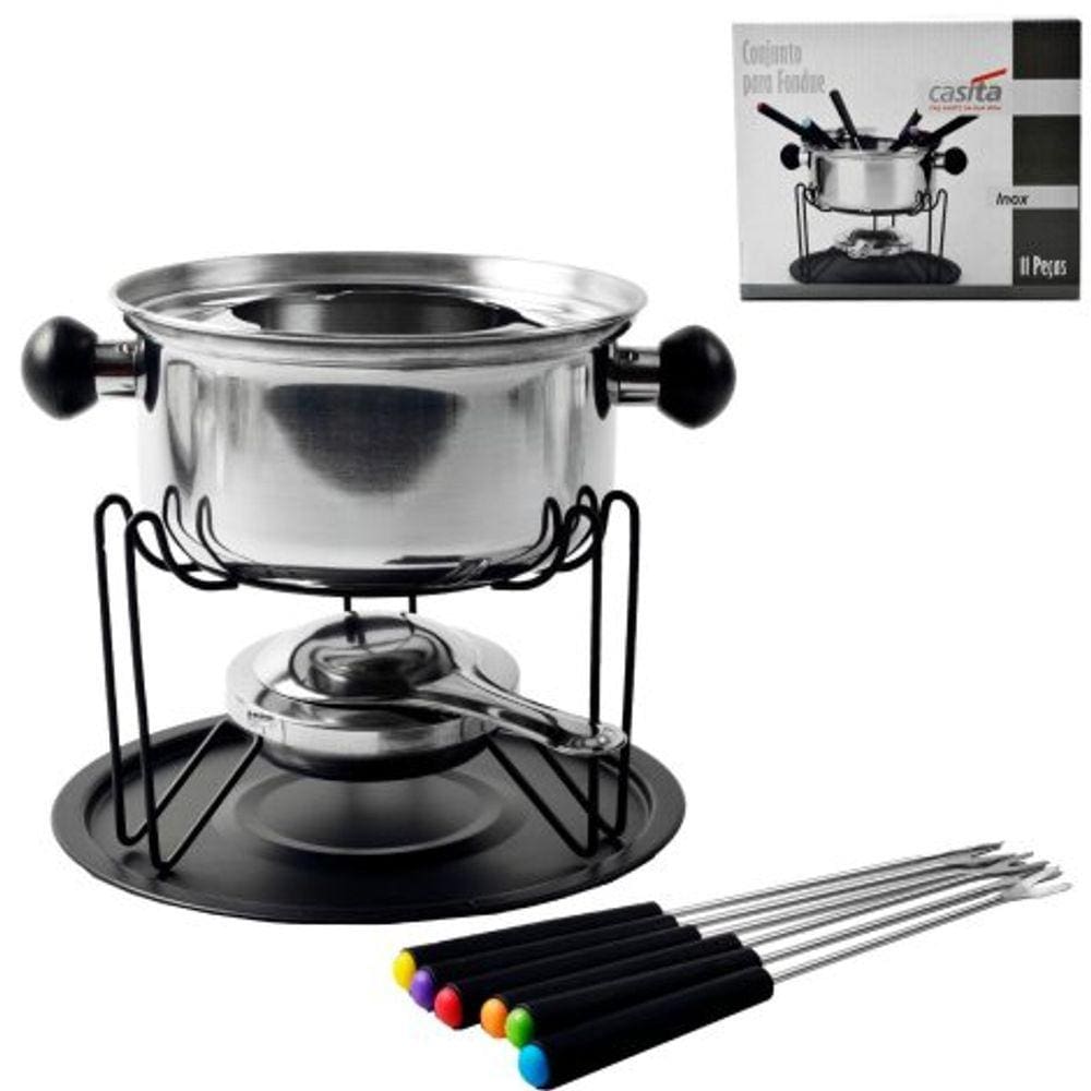 Conjunto Fondue 11 Pcs Inox 1L
