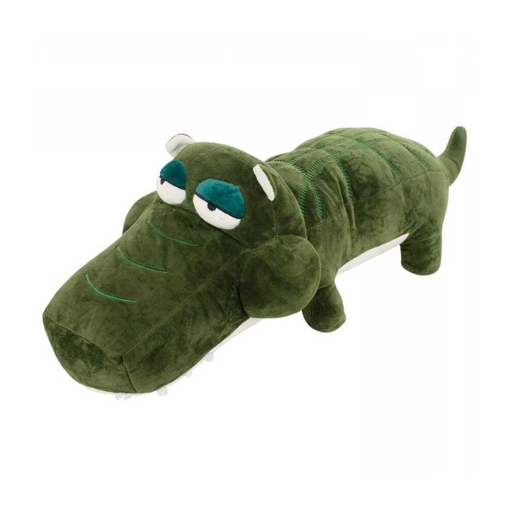 Crocodilo De Pelúcia Jacaré Verde Safari Deitado 90 Cm