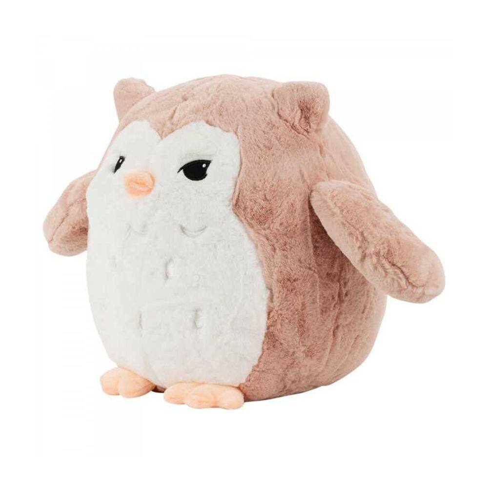 Coruja De Pelúcia Rosê Olhos Charmosos 27 Cm
