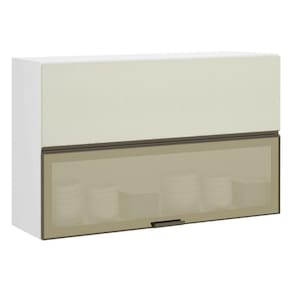 Armário Basculante 120cm 2 Portas E C/Vidro Reflecta Bronze