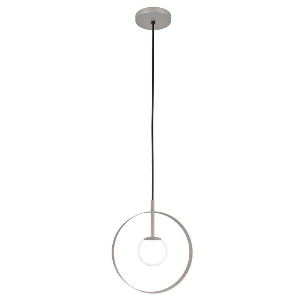 Luminária De Teto Pendente Círculo Globo Vidro Lavabo Prata