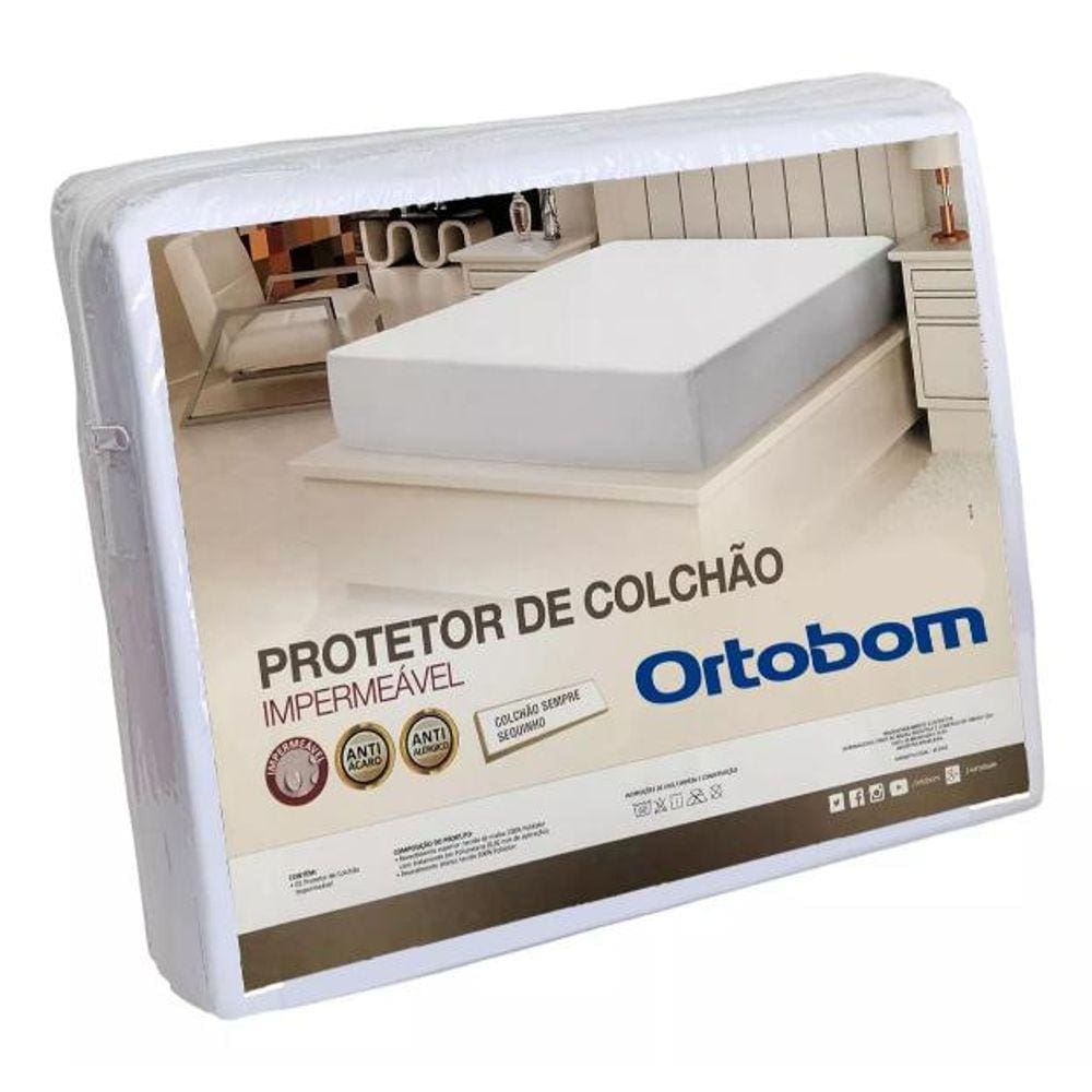 Capa Protetora de Colchão Solteiro Impermeável 90X190 Ortobom
